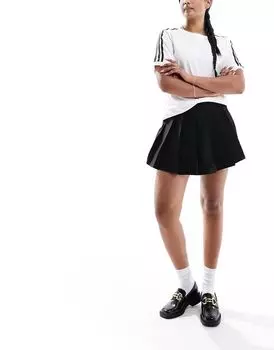 Черная короткая плиссированная юбка с завышенной талией JDY