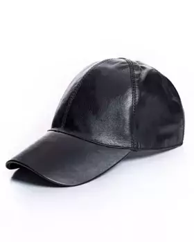 Черная кожаная бейсболка Maximilian