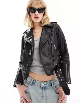 Черная кожаная косуха AllSaints Balfern