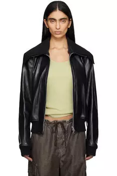 Черная кожаная куртка-бомбер Pharos OUR LEGACY