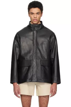 Черная кожаная куртка Fatigue Sunflower