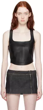 Черная кожаная майка Zola Miaou