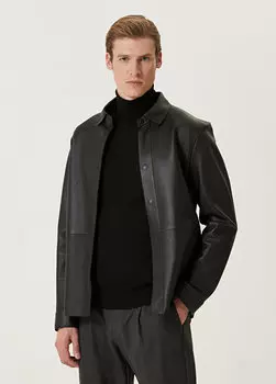 Черная кожаная рубашка Beymen