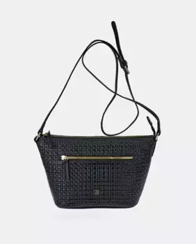 Черная кожаная сумка через плечо Guy Laroche на молнии