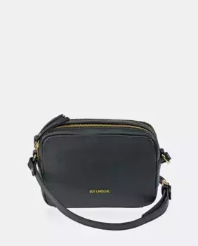 Черная кожаная сумка через плечо Guy Laroche с двойной молнией