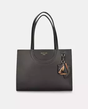 Черная кожаная сумка через плечо Mascar, черный