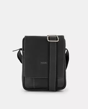 Черная кожаная сумка через плечо Pielnoble, черный