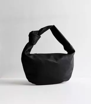 Черная кожаная сумка через плечо с узлом New Look, черный
