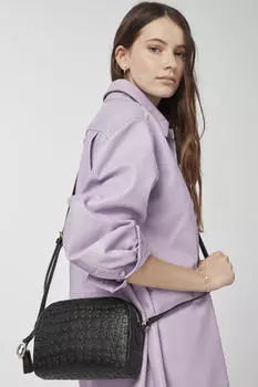 Черная кожаная сумка через плечо Sherton Tous, черный