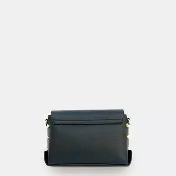 Черная кожаная сумка через плечо The Bloxsome с черно-золотым ремешком с шевроном Apatchy London, черный