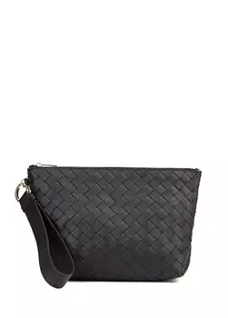 Черная кожаная сумка для бритья Bottega Veneta