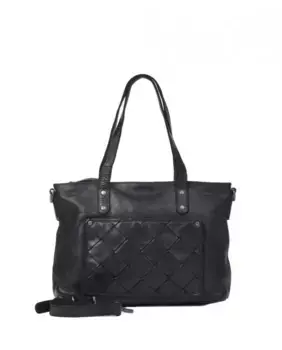 Черная кожаная сумка на плечо из мытой кожи The Bagging Co, черный