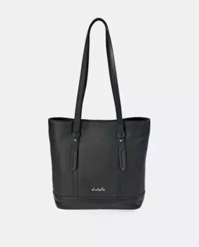 Черная кожаная сумка-шоппер El Caballo