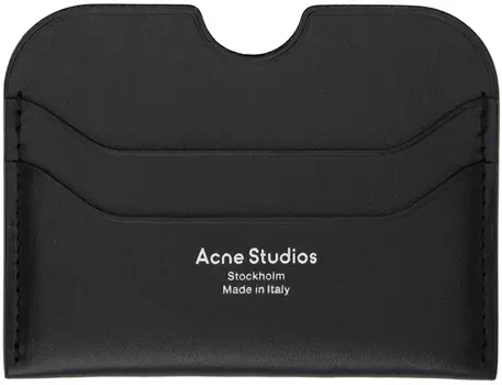 Черная кожаная визитница Acne Studios