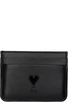 Черная кожаная визитница Ami de Coeur AMI Paris