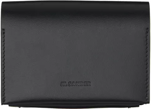 Черная кожаная визитница Jil Sander