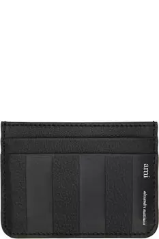 Черная кожаная визитница миди AMI Paris