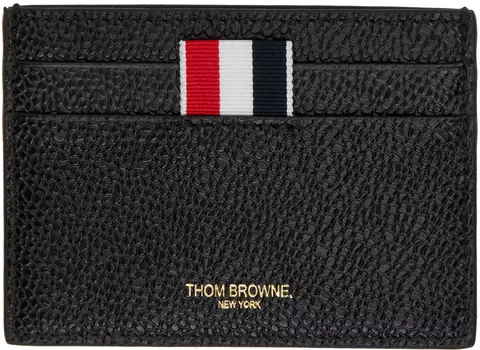 Черная кожаная визитница Thom Browne