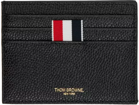 Черная кожаная визитница Thom Browne