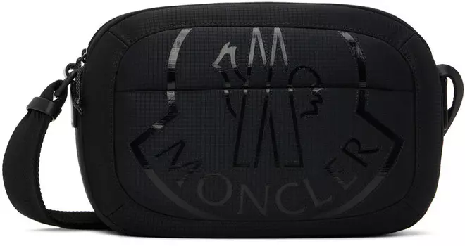 Черная кройная сумка Moncler