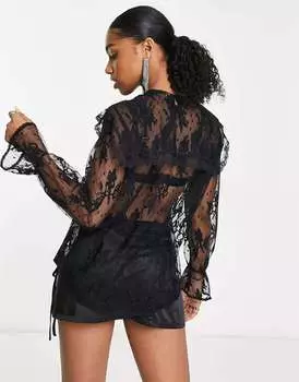 Черная кружевная блузка Urban Revivo