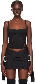 Черная кружевная майка Dion Lee