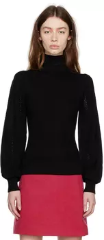 Черная кружевная водолазка GANNI