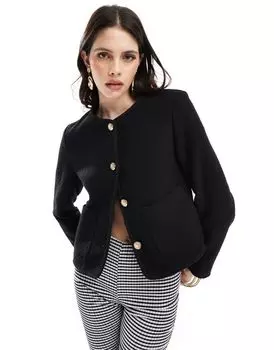 Черная куртка-букле ASOS DESIGN