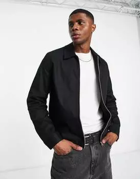 Черная куртка харрингтон ASOS DESIGN