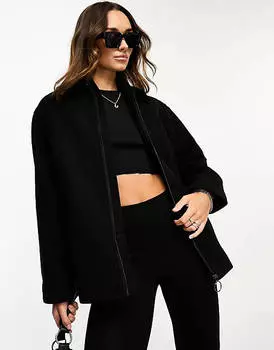 Черная куртка Харрингтон на стеганой подкладке ASOS DESIGN