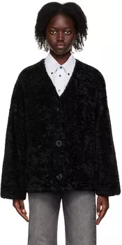 Черная куртка из искусственного меха Rosie Stand Studio