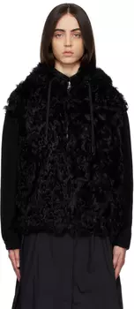 Черная куртка из овечьей шерсти Yves Salomon