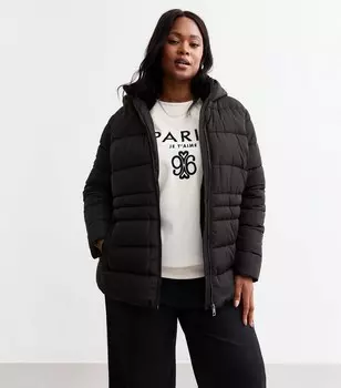 Черная куртка-пуховик Curves New Look, черный