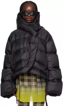 Черная куртка-пуховик Ottolinger с завязками