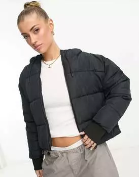 Черная куртка-пуховик с капюшоном DTT Mary Don't Think Twice