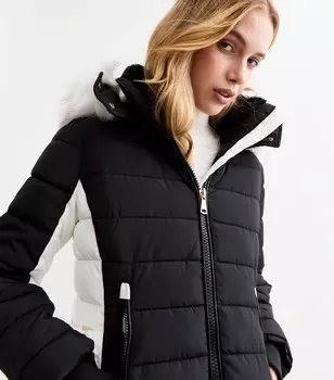 Черная куртка-пуховик с капюшоном и отделкой из искусственного меха Cameo Rose Cameo Rose, черный