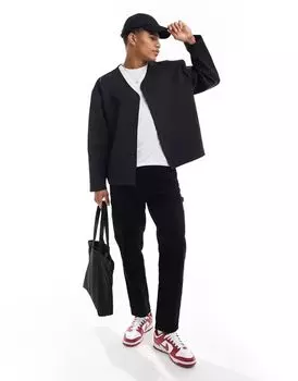 Черная куртка-рубашка из неопрена ASOS