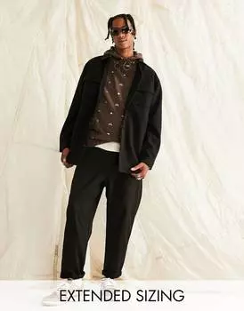 Черная куртка с эффектом шерсти ASOS DESIGN