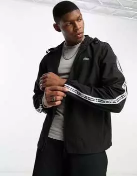 Черная куртка с капюшоном на застежке-молнии Lacoste