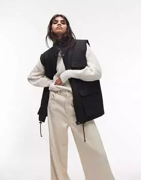 Черная куртка с карманами Topshop