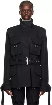 Черная куртка с поясом Off-White