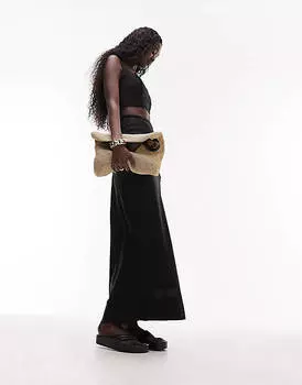 Черная льняная юбка макси Topshop Tall