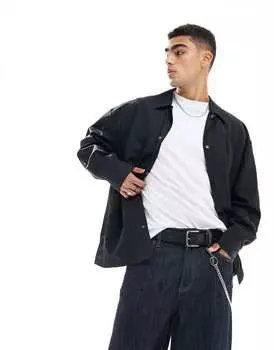 Черная легкая спортивная куртка оверсайз ASOS DESIGN