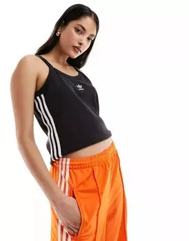 Черная майка adidas Originals с тремя полосками