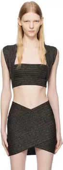 Черная майка Balmain цвета металлик