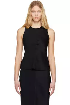 Черная майка без рукавов AMI Paris