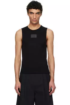 Черная майка без рукавов с круглым вырезом AMOMENTO