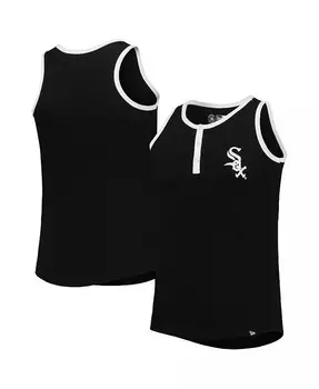 Черная майка Chicago White Sox Henley для больших девочек New Era, черный