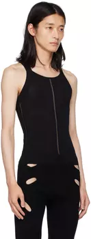 Черная майка из змеиной кожи Dion Lee