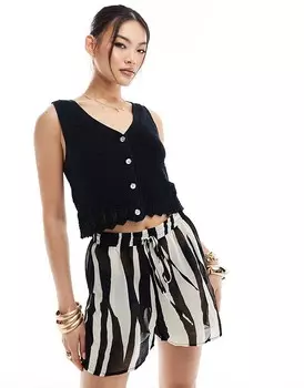 Черная майка крючком Abercrombie & Fitch